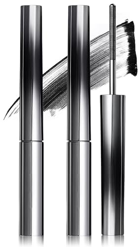 2PCS AuraAnge Iron Strong Mascara - 3D Curling Eyelash, Telescopic & Sky High Mascara, Volume & Length Waterproof, Smudge Proof, False Lash Effect Black