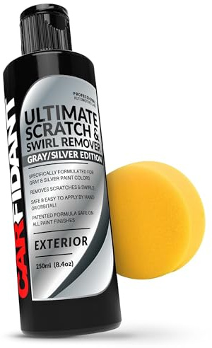 Carfidant Gray and Silver Scratch and Swirl Remover Kit, Car Scratch Remover for Deep Scratches with Buffer Pad, Rubbing Compound for Cars - 8.4 fl. Oz.
