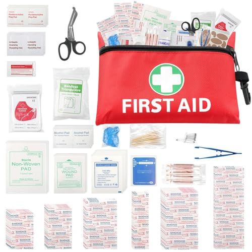 Botiquin de Primeros Auxilios, 132 Piezas Mini Kit Primeros Auxilios, Botiquín Completo para Coche Casa Lugar Trabajo Mochila y Acampar Senderismo Viaje