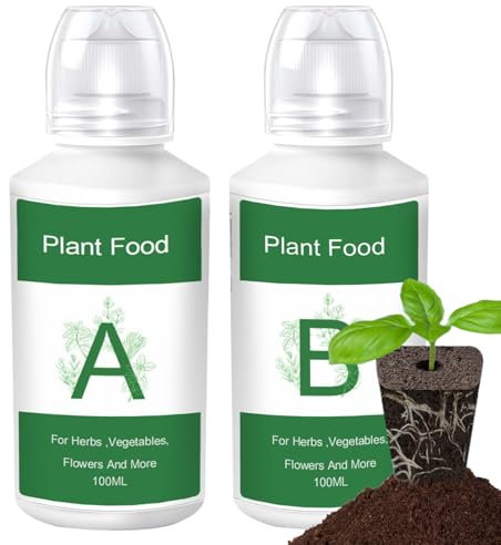 Nutrienti idroponici A & B - Fertilizzante in crescita in due avanzato per piante fiorenti | Formula arricchita di minerali naturali per orti e crescita dei fiori | P h cibo per piante solubili