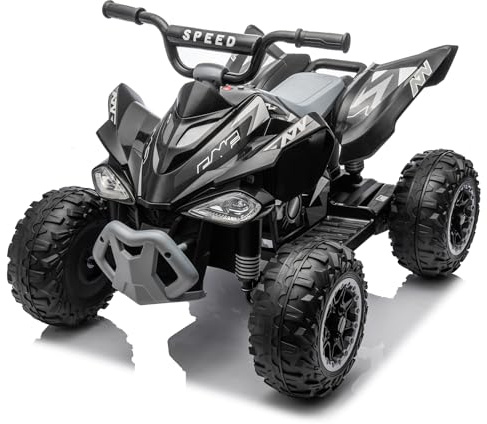 LALAHO Quad Electrique Enfants 12V,Voiture Électrique Enfants avec LED Et Musique,ATV pour Enfant de 3 à 8 Ans (Noir)
