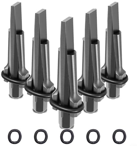 GLFLOW 18mm Stone Splitting Wedge and Shim Set, Steel Chisels for Granite, Marble, Concrete, Rock Splitter Kit, 5-Piece Stone Breaker Tool for Quarry and Masonry Work