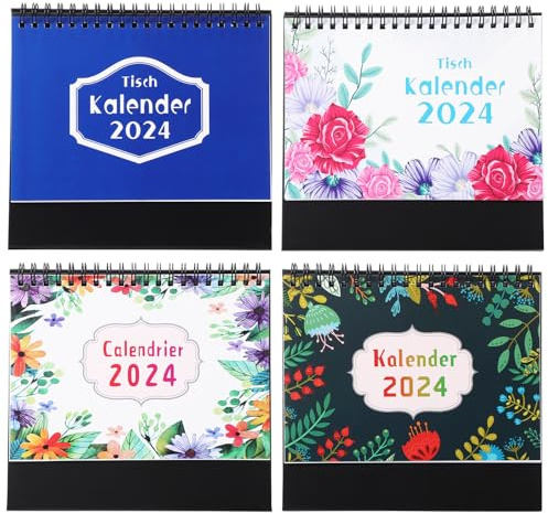 NOLITOY Calendario De Mesa De 4 Piezas Calendario De Escritorio 2024 Planificador Mensual Alemán