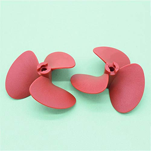 Jodriva Rc Feeding Boat 3 Blades Propeller 5mm Shaft Screw Positive/Reverse D70mm / 80mm Propellers Red RC Bait Fishing Three Blade Boat Propeller(D70mm Positive)