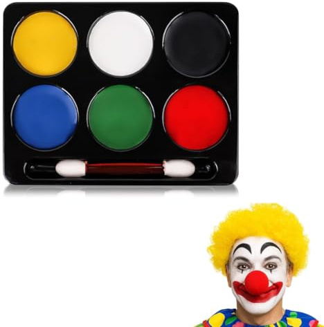 OIXYEY 1 Pezzi Body Painting, Clown Trucco Viso Bambini Colori, 6 Colori Truccabimbi Kit, Per Il Viso Trucchi Bambina Face Body Painting Trucca Bimbi Make-Up Per Carnevale Halloween Feste