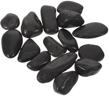 STOBAZA Piedras de Cocinar Negras de Guijarros Naturales para Asar Alta Resistencia al Calor y Retención de Temperatura Adecuado para Paisajismo y Platos Calientes