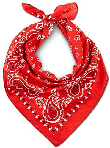 Bandana Rot für Damen & Herren - Baumwolle Kopftücher - Sommer & Winter