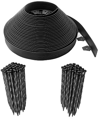 EasyFlex 2.5 Tall Wall No-Dig Landscape Edging Kit - 100 Foot, Black