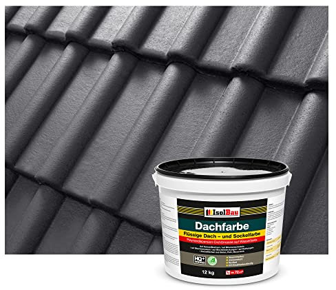 Isolbau Peinture de toiture - 12 kg RAL - Peinture de façade Nano - Peinture à base d'eau - Sans solvant, imperméable, résistante aux UV - Anthracite