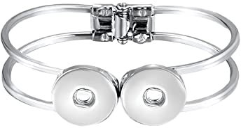 ANDANTE Metall Armband für Chunks Click-Buttons (18-22 cm) - Kompatibel mit allen Chunk-Herstellern