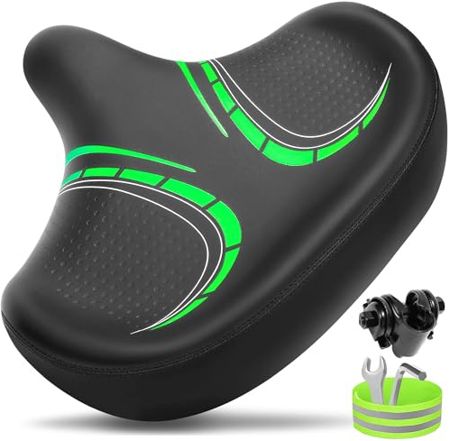 CDYWD Extra Larga Sella Bici Comoda Uomo e da Donna, Sellino Bici Morbido per Antiprostata, Con Sospensione e Comoda Indietro, Ergonomica Sedile Bici per Biciclette da MTB, City Bike, Ebike, Cyclette