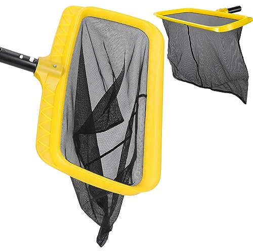 MASTERTOP Pool Skimmer Net with Deep Bag, Professional Swimming Pool Leaf Cleaning Skimmer Rake for Hot Tubs, Ponds and Fountains