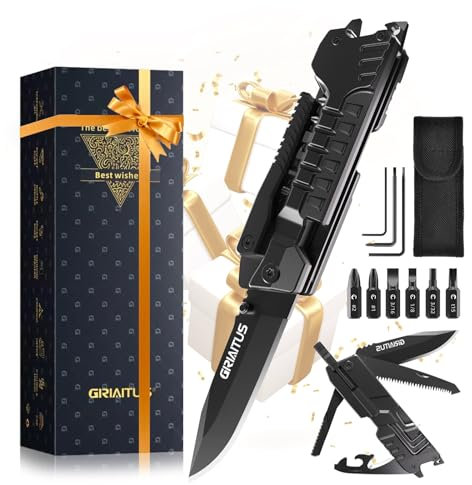 Regalos para Hombre 17en1 Navaja Multiusos Supervivencia Multiherramienta Regalo Cumpleaños, Regalos Navidad, Regalos Originales para Mujer