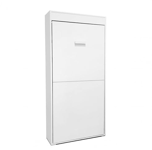 MUEMUE - Cama abatible Vertical aglomerado melaminizado Blanco Elsa 90x190cm - MUCM-0121
