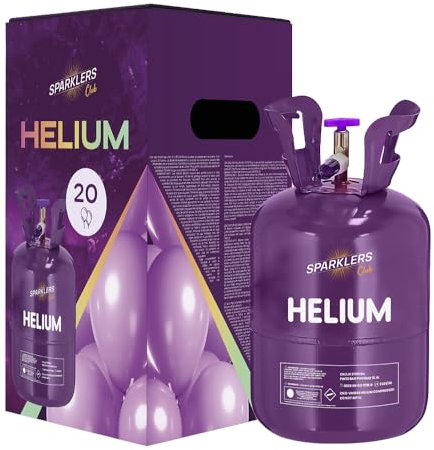 SPARKLERS CLUB Bonbonne d'hélium (0,40m3) jusqu'à 50 ballons (ballons non inclus), Bouteille Jetable, ballon pour Anniversaire, Mariage et Fête - Gaz Helium Aluminium qualité premium (50 Ballons)
