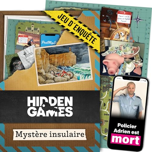 Hidden Games Dossiers Criminels - Jeu de Crime, Jeu de détective, enquete criminelle a resoudre, Affaires criminelles, enquête immersive, Jeux pour Adultes, Escape Game - Mystère insulaire