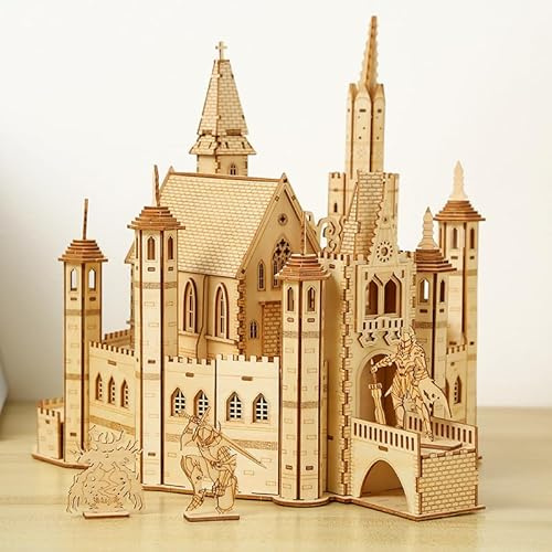 Hallisun 3D Wooden Puzzle for Adults, Mechanical Castle House Model, DIY House Model Building Kit Handicraft Wood Craft Hobbies Toy, Birthday for Hobbyist 14+ Family Women Men, 234 Pcs