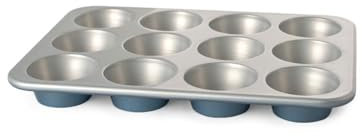 Nordic Ware Brilliant™ Colorful Bakeware 12 Cavity Muffin Pan, Nonstick made without PFAS or PTFE for safe cooking; Reinforced steel rim prevents warping