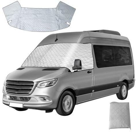 luolety Windscreen Wrap Cover for Mercedes Sprinter 2006-2018, Front Windscreen Wrap Cover Windshield Thermal Cover Snow Cover Waterproof Dustproof Sun UV Snow Ice Frost Guard