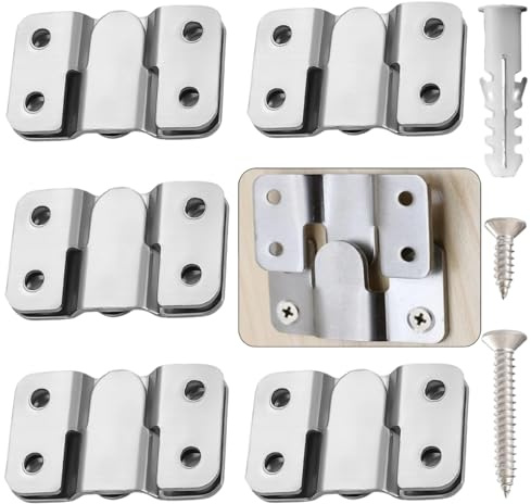 French Cleat Hanger Kit- 6 Sets Picture Hanging Jig with Screws,Bird House Bird Feeder Hanger For Outside,Art Gallery Wall Flush Mount Heavy Duty Picture Hanging Hanger ,Stainless Steel Shelf Brackets