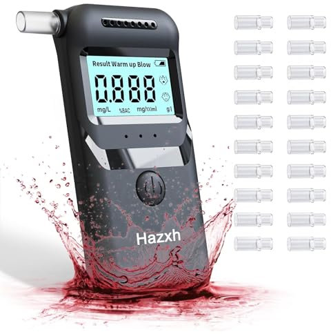 Alcoholimetro Digital Homologado, Profesional Portátil de Alcohol con Pantalla LCD, Semi-Conductor de la Tecnología de Sensor, 20 Boquillas,Alcolimetros Personal para Uso Doméstico y Profesional