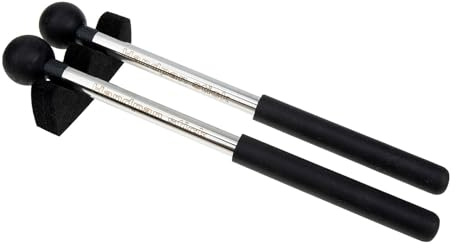 Kisangel Baguettes de Tambour à Tête Marteau en Caoutchouc Antidérapantes Paire Métal Solide avec Support de Maillet Bâtons de Percussion Universels pour Instrument de Musique et