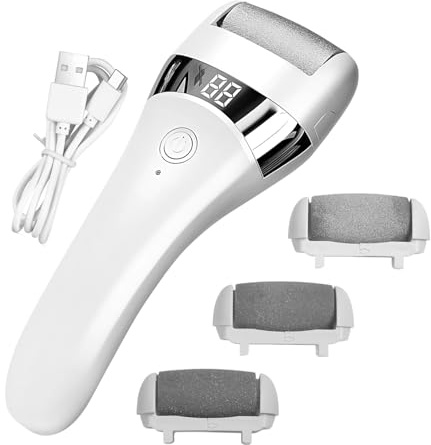 Épilateur Électrique Pour Pieds – 6.3 Pouces ABS | Appareil Pédicure Rechargeable – Broyeur Étanche Avec 3 Têtes Interchangeables Pour Femmes Hommes Maison Voyage Spa