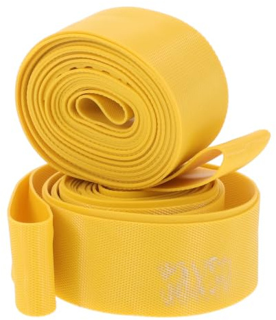 Amosfun 2 Piezas Cinta para Llanta de Bicicleta de Montaña Color Amarillo Revestimiento de Pvc Resistente y Fácil Instalación para Proteger Cámara Interior en Diversas Situaciones