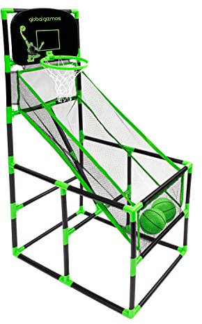 Global Gizmos Arcade 55629 - Canestro da basket per interni ed esterni, facile da montare, 2 palline e pompa incluse, 86 x 46 x 139 cm