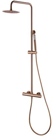 IMEX BTM039/ORC Duschsäule, Thermostatarmatur aus Edelstahl und Messing, Badarmaturen, Roségold, gebürstet