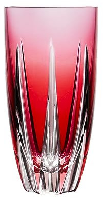 Ajka Vita Bicchiere da cocktail highball con rivestimento in piombo rosso dorato e cristallo, 350 ml, unità singola