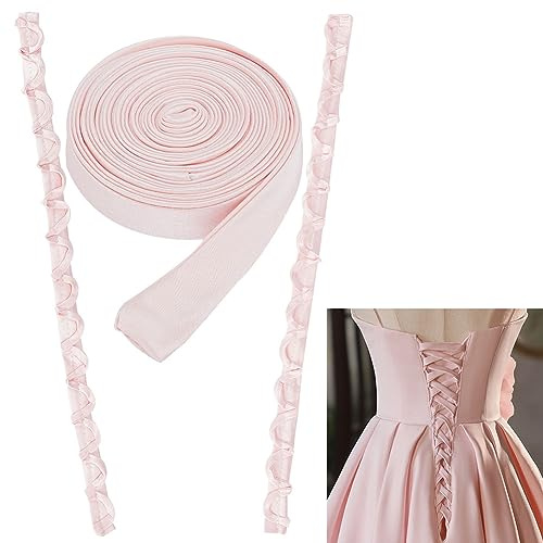 BENECREAT 1 Set Sostituzione Cerniera Abito da Sposa, Perla Rosa Regolabile Fai da Te Corsetto Posteriore Kit Accessori per Abito per Cinturino Abito da Ballo