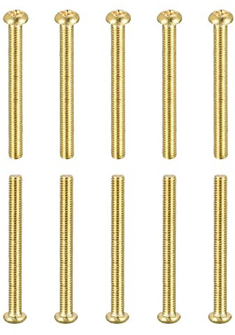 DTGN M3x30mm(DxL) Latón Phillips Máquina Tornillos - 16 Paquete - para Maquinaria Industria - Plana Cabeza Fijación Tornillos - Latón Tono