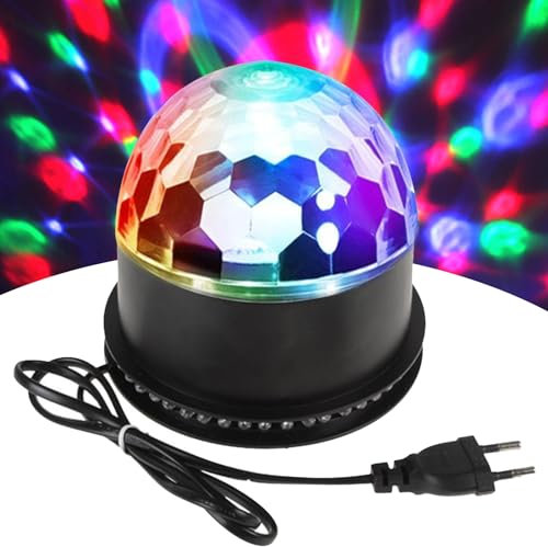 Sporgo Discokugel: 15W RGB Discolicht Partylicht LED Disco Party Lichter, Bühnenbeleuchtung Effektlicht Discokugel mit EU Stecker, für Party, KTV, Familie, Geburtstag und Weihnachten