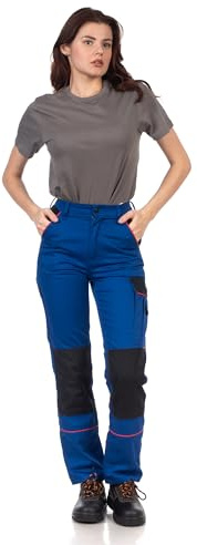 DINOZAVR Fortum Pantaloni da Lavoro da Donna - Abbigliamento da Cantiere - Pantaloni Cargo Con Cordura - Blu Oltremare 42