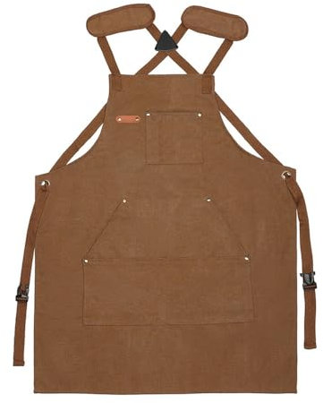 SLEDEZ Arbetsförkläden för män och kvinnor canvas arbetsförkläde för hemmet, kastanj, One size