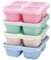Snackboxen mit 4 Fächer, 4 Stück Wiederverwendbare Snack-Behälter, Bento Snack Box mit Deckel Meal Prep Container für Kinder Erwachsene Outdoor (15,3 x 15,3 x 4,8 cm)