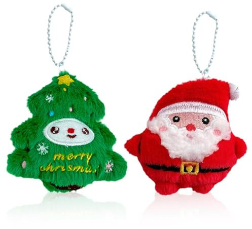 2 pezzi Ciondoli Natalizi, Babbo Natale e addobbi per l'albero di Natale, bambole di peluche, Addobbi Natalizi, Decorazione di Natale Christmas Fascino del Pendente Addobbi