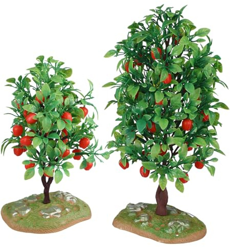 2pcs Simulated Apple Tree Model Plastic Green for Dioramas