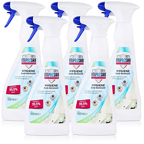 Impresan Hygiene Bad-Reiniger 500ml - Stark gegen Kalk und Schmutz (5er Pack)