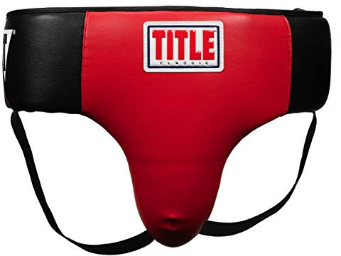 Title Boxing Classic Deluxe Groin Protector 2.0, Black/Red, Large