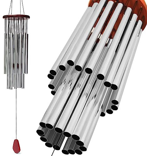 Starnearby Campane Tubolari a Vento Campane a Vento in Metallo e Legno Campanelli Eolici per Esterno Scacciapensieri da Appendere Carillon a Vento con 27 Tubi in Lega di Alluminio Regalo Decorazioni