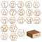 Relaxdays Tischnummern Hochzeit, Zahlen 1–20, HBT: 10x11x2,5 cm, Feste u. Gastronomie, Tischnummernschilder Holz, Natur