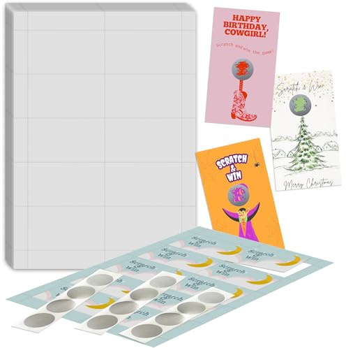 MR-LABEL – 100 Pack 3.5 x 2 Blank Scratch Off Cards – Dual-Sided Printable with Inkjet & Laser Printer – DIY Scratch Cards for, Invitations, & Educational Tools