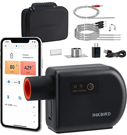 INKBIRD Contrôleur de Température de Barbecue Bluetooth Wi-Fi, Thermomètre Barbecue avec 4 Sondes pour Big Green Egg, Kamado Joe,Vision Grill,Akorn Kamado