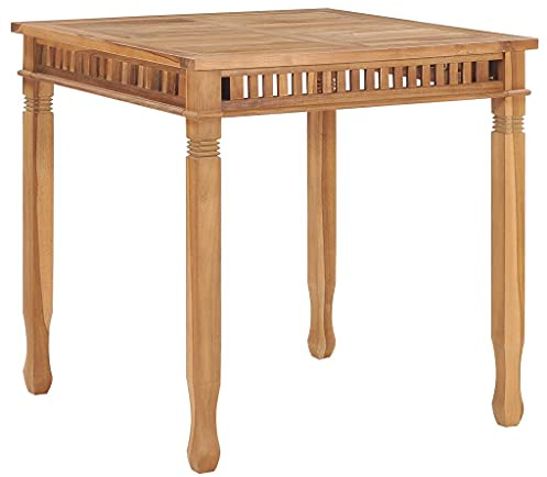 XINCXIN Garten-Esstisch, gartentisch terrassentisch gartenmöbel Dining Table Outdoor Tisch balkontisch wetterfest Geeignet für Lounge Balcony Outdoor Indoor 80x80x80 cm Massivholz Teak