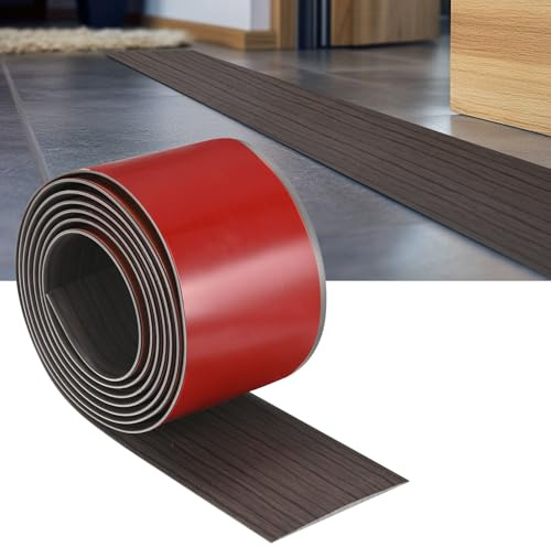 M METERXITY Perfil De Transición Para Suelos Autoadhesivo 6.56FTx2.99Inch PVC Laminado Divisor Plano Para Unir Huecos De Suelos/Alfombra/Baldosas/Entradas [Nogal Negro]