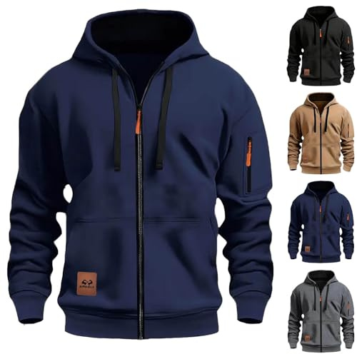 HAOLEI Maglia Trekking Uomo Felpe con Tasche e Polsini Elastici Leggera e Funzionale Maglia Semplice Classici Maglie Casual Pullover Sportiva Hoodie Autunno e Inverno S-3XL