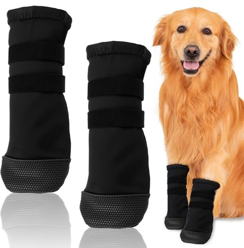2 par hundtassar återhämtningsskor, hundskor tassskydd, ventilerande mjuka, husdjursår förhindrar läckor, hundskor för återhämtning för läkande skydd efter sår (M)