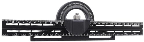 Dioche Righello Angolare Combinato Righello Angolare Combinato - Goniometro Smussato Universale Multifunzionale per la Lavorazione del Legno, 300 Mm,